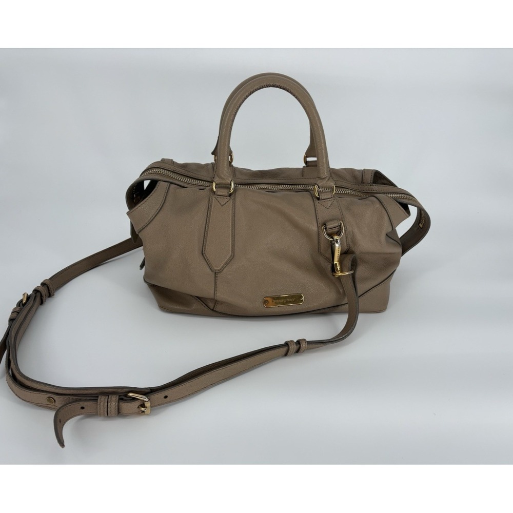 Burberry Kirley Buffalo Leather Satchel – Beige / Gold Hardware (Medium/Large)